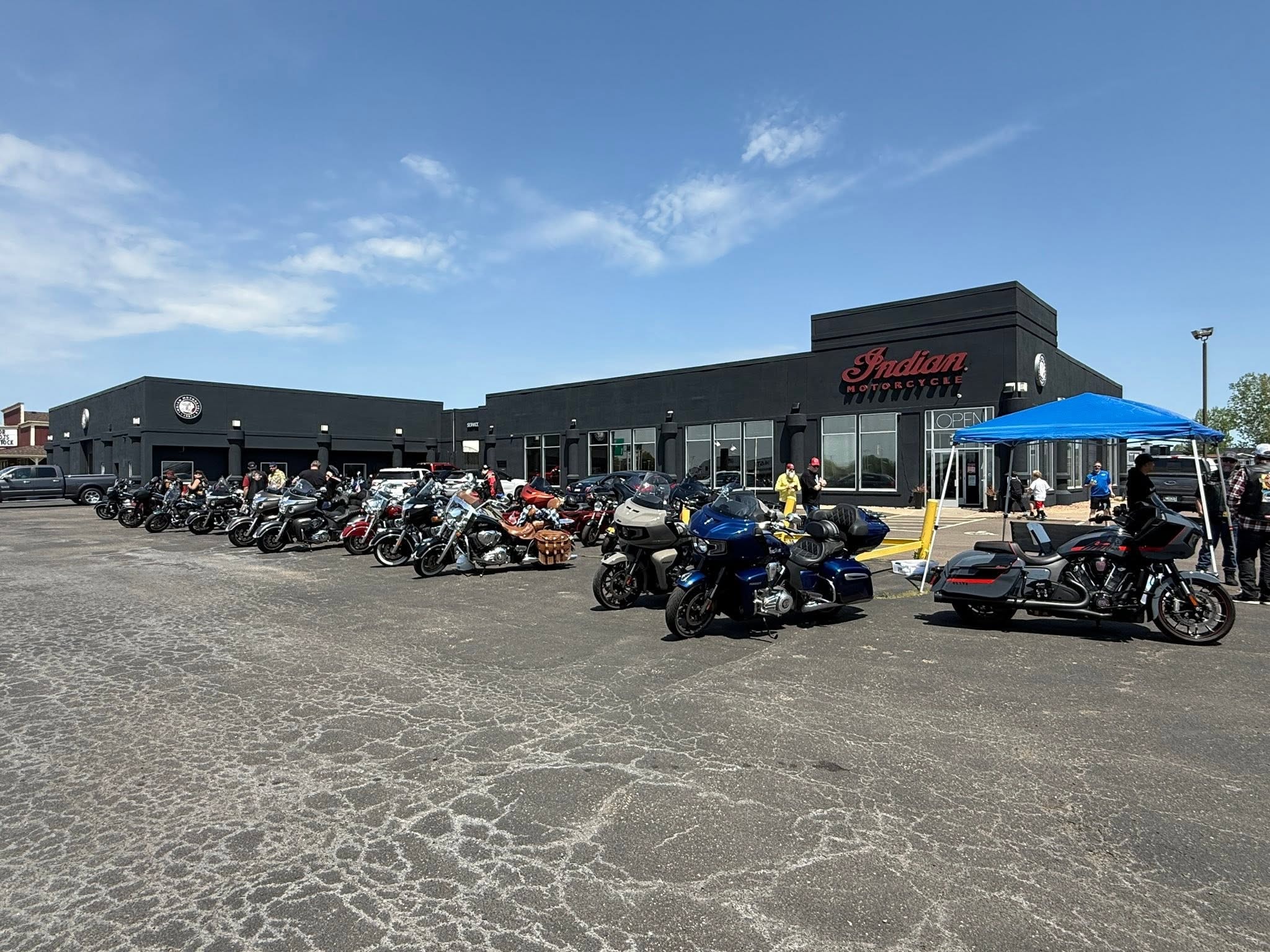 Riders gathering before the fall group ride